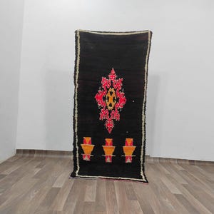 Vintage 6x3 Ft Colorful Berber Wool Rug: Handmade Moroccan Decor