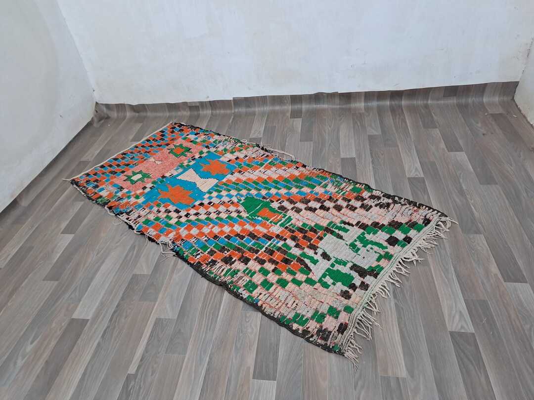 6x3 Ft Moroccan Wool Rug: Colorful Handwoven Carpet - Etsy UK