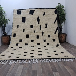 Beni ourain rug, Authentic Moroccan rug, Berber carpet, Genuine Wool rug, Handmade rug, Beni ourain style, Area rug, Tapis berbere,