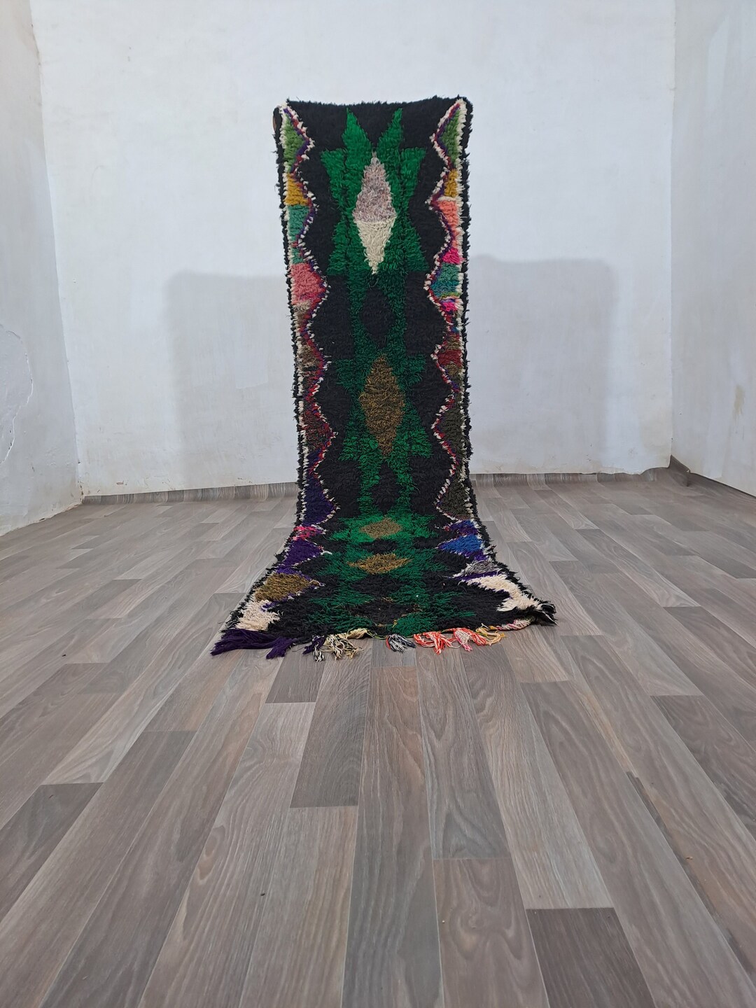 Moroccan Green Rug Runner 9X2 Vintage Runner Rug Berber Etsy