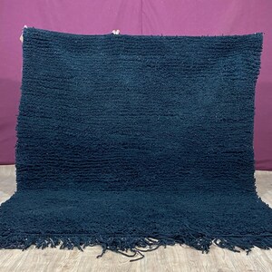 AMAZING MOROCCAN BLACK Rug, Bohemian Style Rug For Living Room, Morrocan solid Rug, Authentic Berber Rug, moroccan rug
