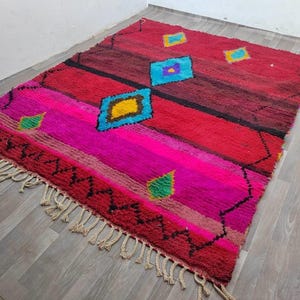 Hand-Knotted Beni Ourain Rug: Moroccan Berber Wool Shag