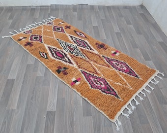 Orange Moroccan Rug, Soft Moroccan Rug, Boujaad Rug, Orange   Rug, Handmade Rug, Moroccan Rug Vintage, Tapis Marocain