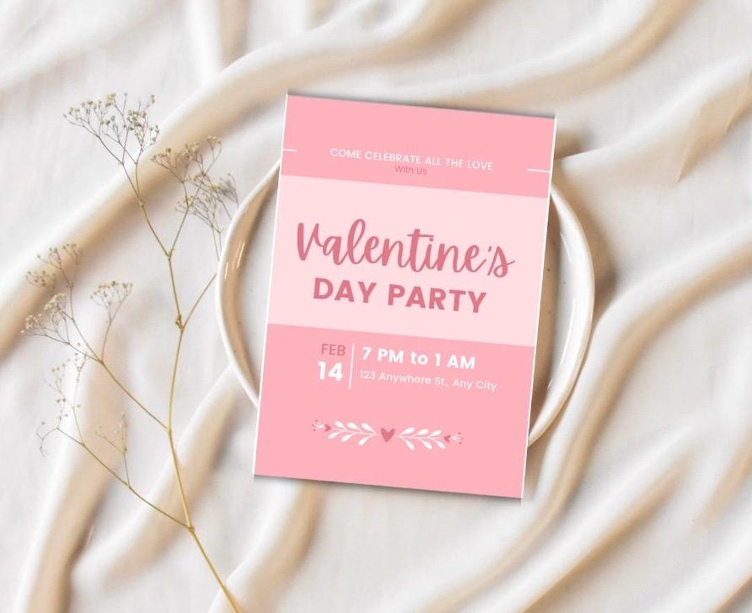 Valentines Day Invite Template, Valentines Party Templates, Editable Valentines Day Invite Template, Valentines Party Templates, Editable