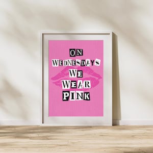 Ich trage jetzt rosa Mädels Poster, Mee Girls Filmzitat Wand Druck, Retro Comic Zitat druckbares rosa Zimmer Dekor