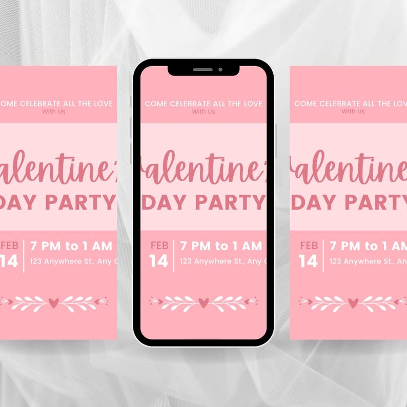 Valentines Day Invite Template, Valentines Party Templates, Editable Valentines Day Invite Template, Valentines Party Templates, Editable