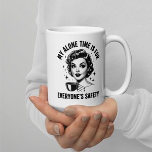 Funny printed coffee cup gift for mom retro vintage housewife mug with funny saying coffee drinkers gift coffee cup for her typography mug
