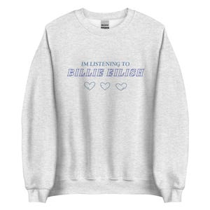 Billie eilish crewneck pullover, music artist gift for music lovers gift, billlie eilish hoodie, Billie eilish shirt, Billie eilish jumper