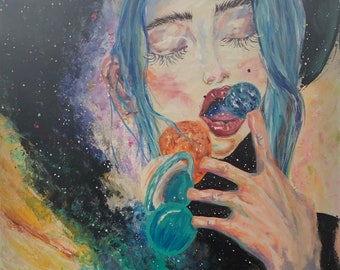 Modern Contemporary Painting on Canvas | Girl Out Of This World