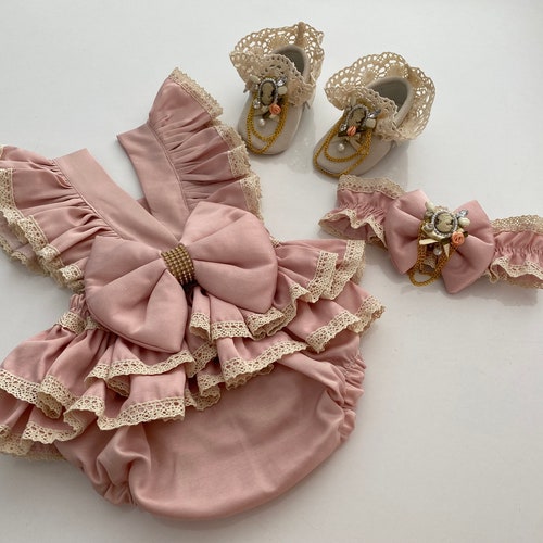 Pink Baby Girl Romper for Smash Cake Photoshoot or First Etsy