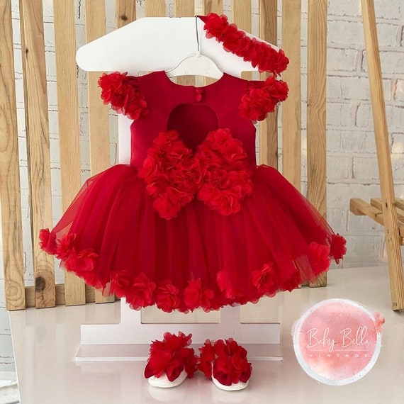 Buy Flower Girl Red Dress Birthday Girl Red Dress Girl Online in India - Etsy