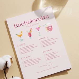 Búsqueda del tesoro digital DIY para despedidas de soltera, búsqueda del tesoro para despedidas de soltera, despedida de soltera, editable, despedida de soltera, noche de chicas, descarga instantánea en Canva