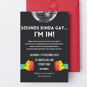 LGBTQIA+ Night Out Invitation: Customizable Pride Celebration (Instant Download)