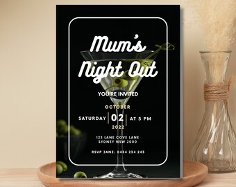 Mums Night Out Invitation: Editable Ladies Night Design (Canva Download)