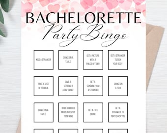 Bachelorette Party Bingo Game: Hen Do, Girls Night Out (Instant Download)