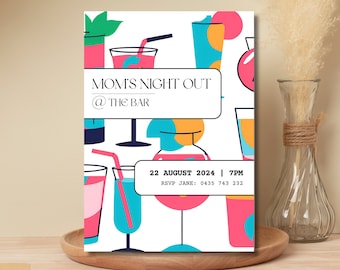 Uitnodiging voor Moederdag: bewerkbaar Ladies Night-ontwerp (canvadownload)