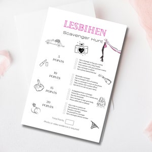 Búsqueda del tesoro lésbica / Juego de despedida de soltera / Juegos de despedida de soltera / Celebración del orgullo / Boda lésbica / Boda gay Descarga instantánea / Editar Canva