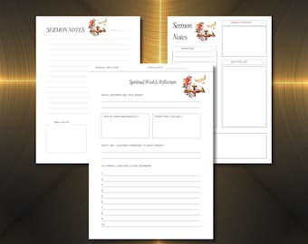 Editable Sermon Notes Template: A4 Size (Digital Download)