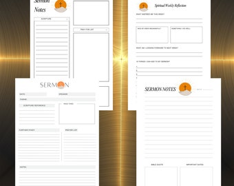 Editable Sermon Notes Template: A4 Size (Digital Download)