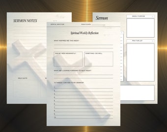 Editable Sermon Notes Template: A4 Size (Digital Download)