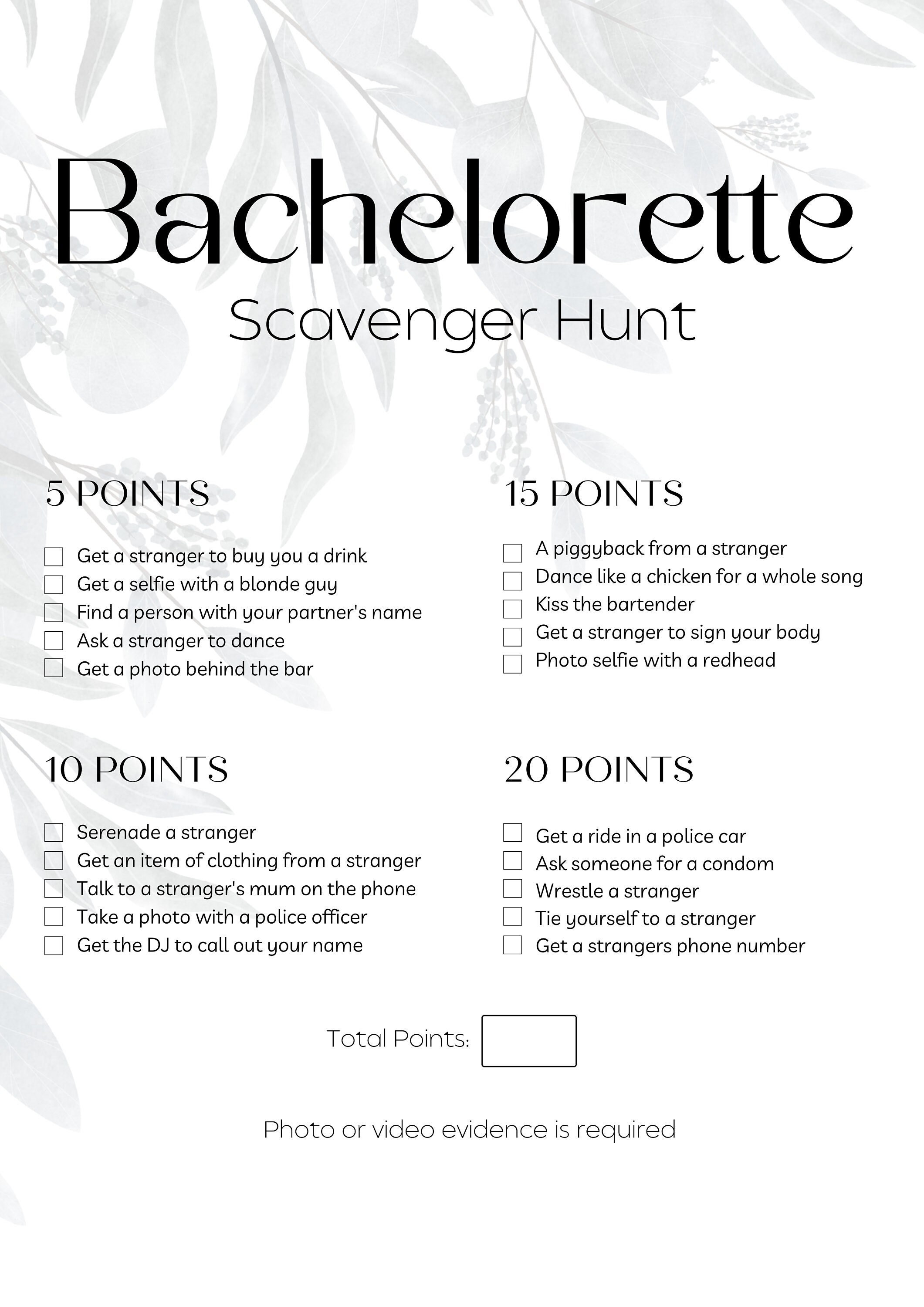 DIY Digital Bachelorette Scavenger Hunt, Hens Scavenger Hunt, Hens ...