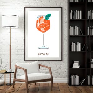 Aperol Spritz Art Poster: Chic Bar Cart Print (36x48&quot; Canva Template)