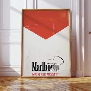 Marlboro Poster | Marlboro | Marlboro F1 Poster | Cigarette Poster | Cigarette Print | Bar Cart Print | Home Decor Print | Popular Poster