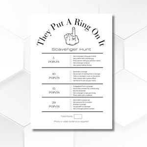 Tarjeta digital de búsqueda del tesoro para despedidas de soltera / Juegos para despedidas de soltera / Búsqueda del tesoro para despedidas de soltera / Descarga instantánea / Editar en Canva
