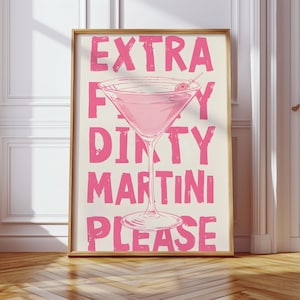 Póster de Martini / Impresión de Martini / Martini sucio / Póster de cóctel / Arte de cóctel / Impresión de carrito de bar / Arte de dormitorio / Arte de dormitorio / Póster popular