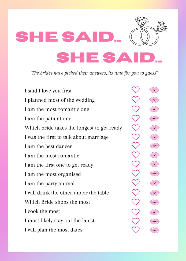 Lesbian Games | Bachelorette Game | Hen Do | Hen Do Quiz | Hens Night ...