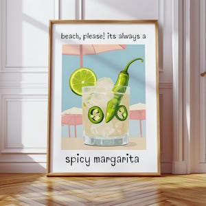Impresión de margarita / Póster de cóctel / Arte de cóctel / Póster de margarita picante / Arte de carrito de bar / Arte de margarita / Arte de margarita / Póster popular