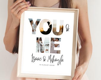 Impression de collage photo personnalisé | Cadeau d'anniversaire pour vous et moi (téléchargement numérique)