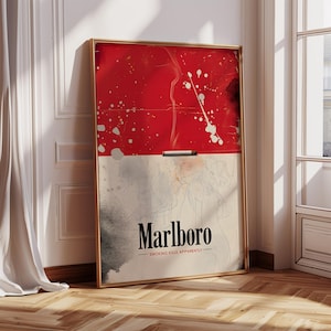 Marlboro Poster | Marlboro | Marlboro F1 Poster | Cigarette Poster | Cigarette Print | Bar Cart Print | Home Decor Print | Popular Poster