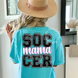 Sparkly Soccer Png, Soccer Mama, Varsity Letters Png, Faux Lantejoulas Soccer Clipart, Sports Png, Download digital, Trendy Mom Shirt Design