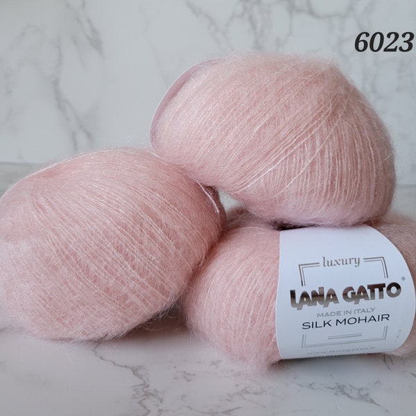 Fil de mohair de soie, fil Lana Gatto, fil de mohair de soie à tricoter, mohair de soie, fil Lana gatto à tricoter, cadeau de Noël pour les tricoteurs