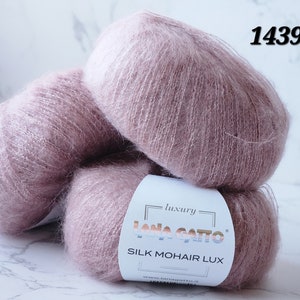 Silk Mohair Lux, Lana Gatto yarn, lana gatto mohair, silk mohair, sparkling mohair, silk yarn, mohair yarn, gift for knitters, pink yarn