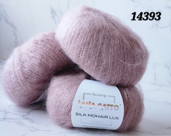 Silk Mohair Lux, Lana Gatto Garn, Lana Gatto Mohairgarn, Seidengarn, Mohairgarn, Geschenk für Strickerinnen, pinkes Garn