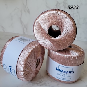 Paillettes Lana Gatto, Italian yarn for knitting, gift for mother, Sequin, Yarn with sequins, sequin yarn, Lana Gatto yarn, Summer yarn
