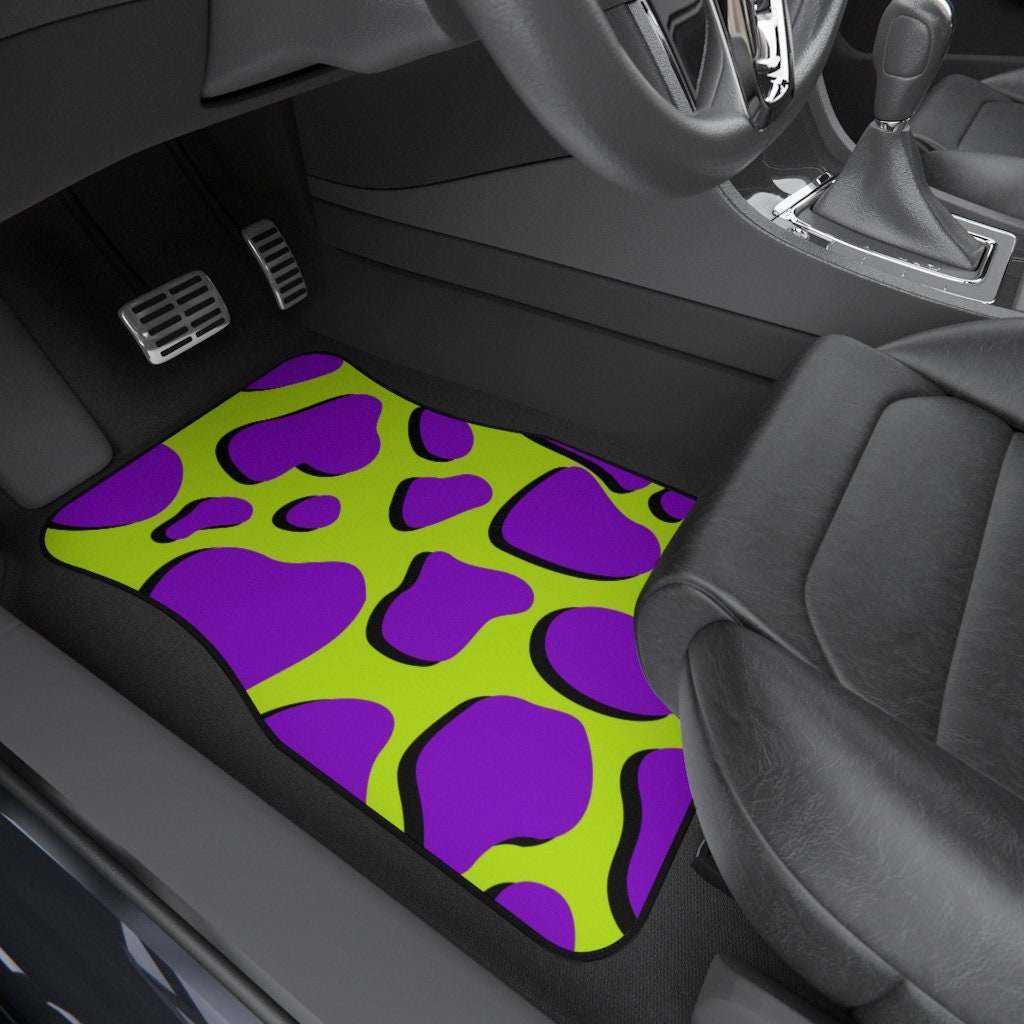 Discover Neon Cow Print Car Mats