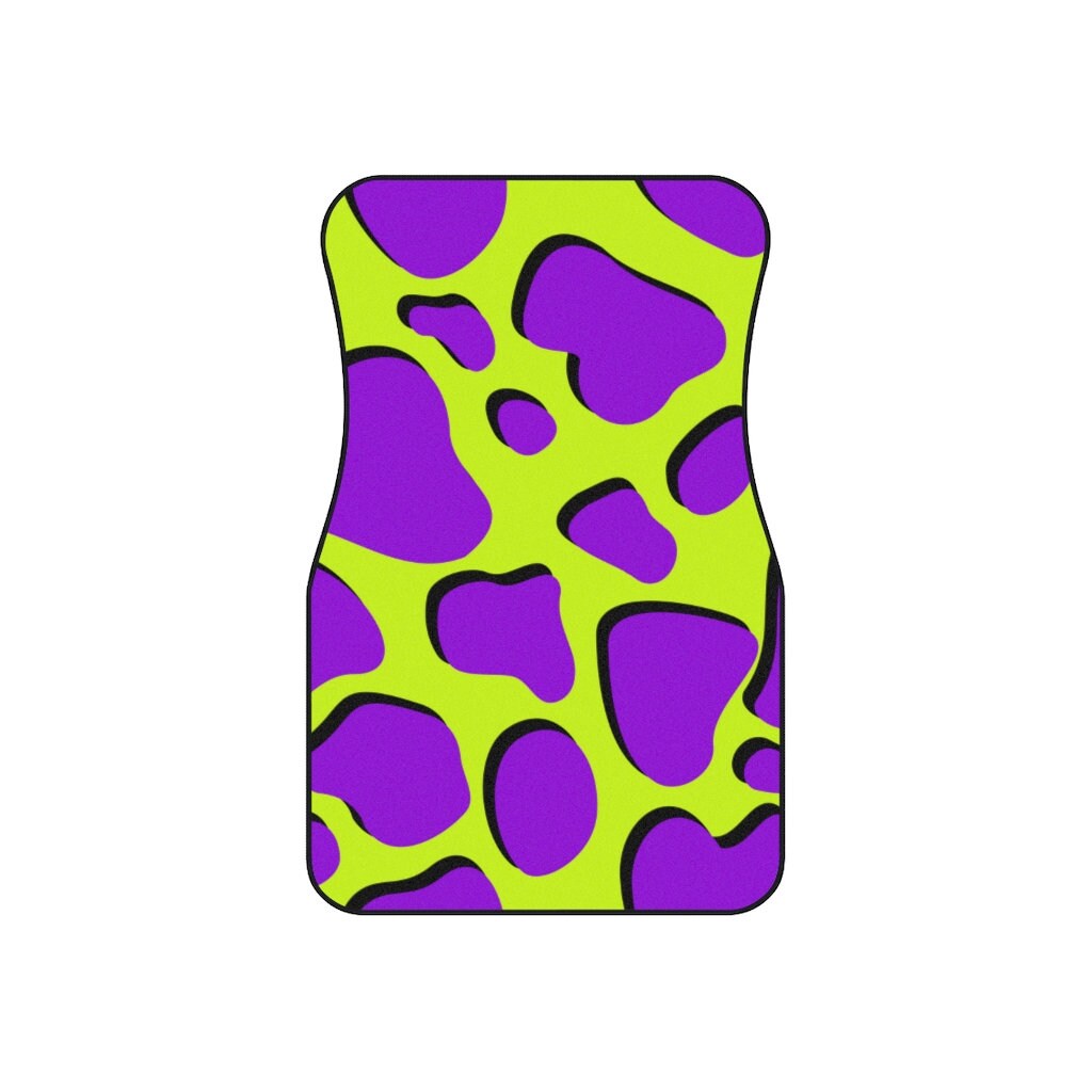 Neon Cow Print Car Mats