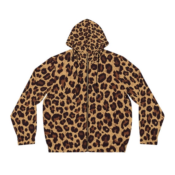 Leopard Print Fullzip Hoodie Leopard Print Hoodie Animal Etsy