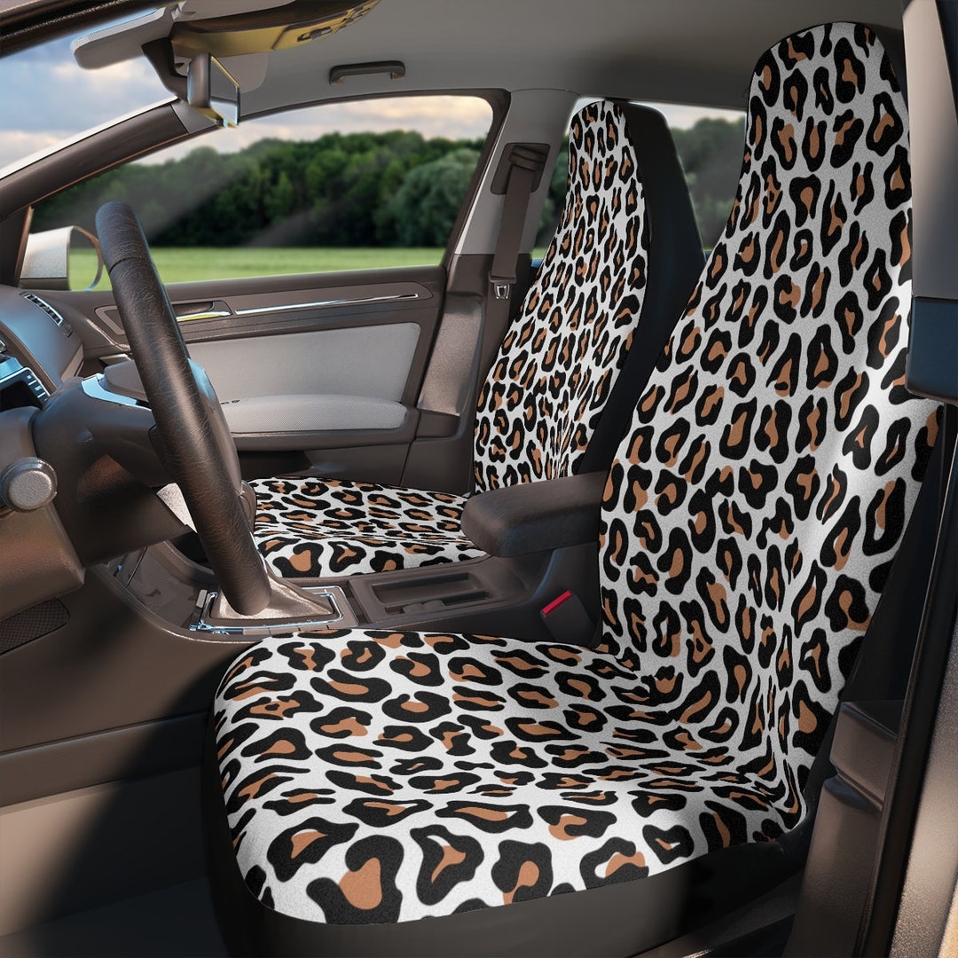 Snow Leopard Print Car Seat Covers Leopard Car Seat Covers Etsy