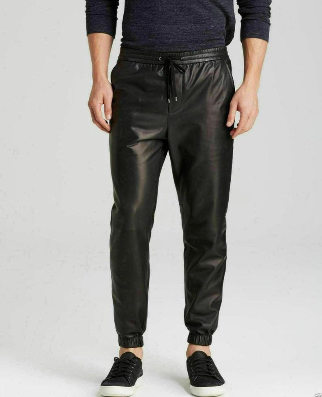 leather joggers