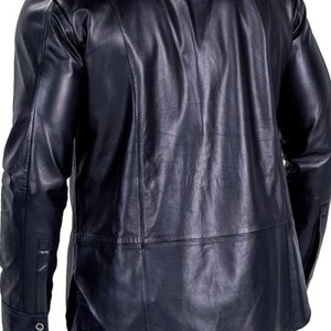Men's Leather Shirt Lambskin Lederhemd Leder Schwarz Shirt, Lightweight Shirt image 4