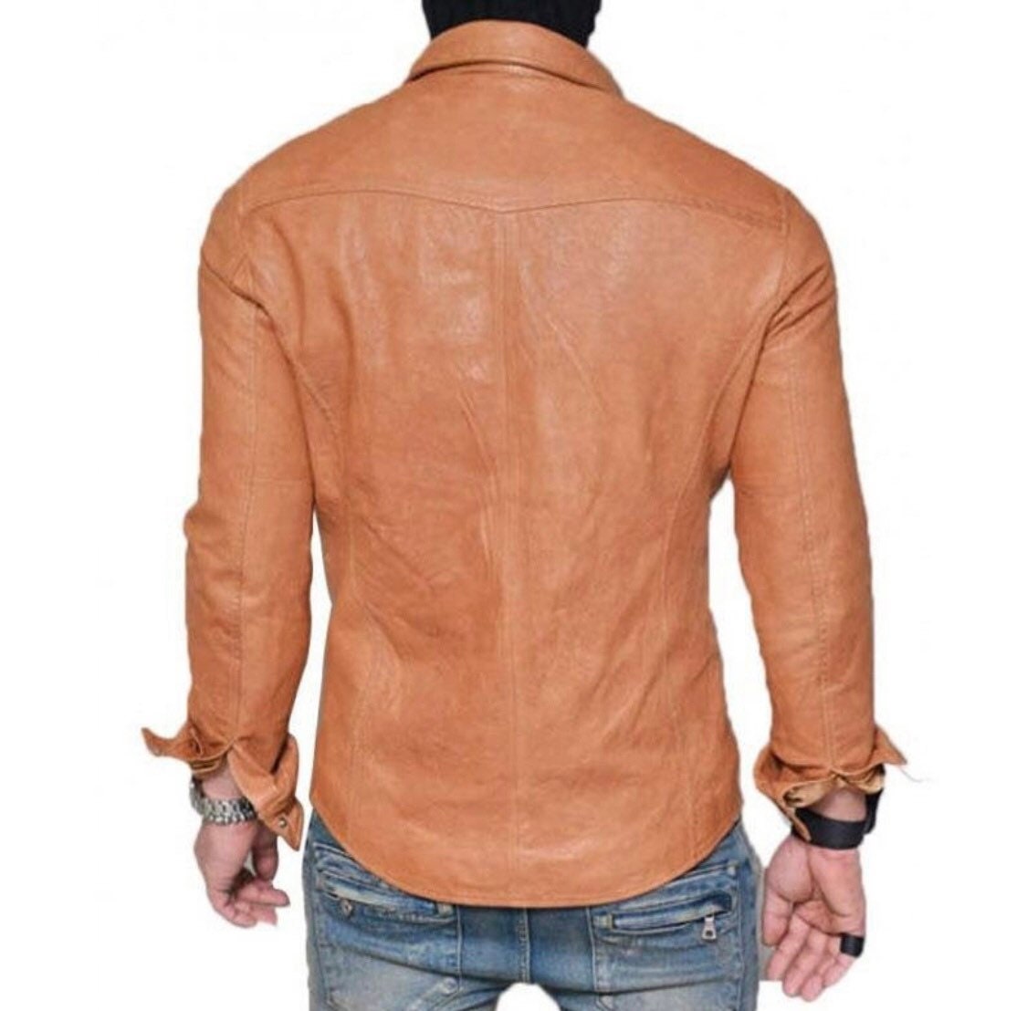 Men's Leather Shirt - Lambskin - Lederhemd Leder Schwarz Men's Leather Shirt - Lambskin - Lederhemd Leder Schwarz