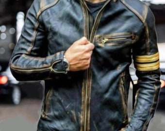Modern Leather Jacket, Men’s Real Leather Jacket, Fashion, Brown Leather, Cuir Lederhemd Leder, Schwarz, Lambskin, Biker Jacket