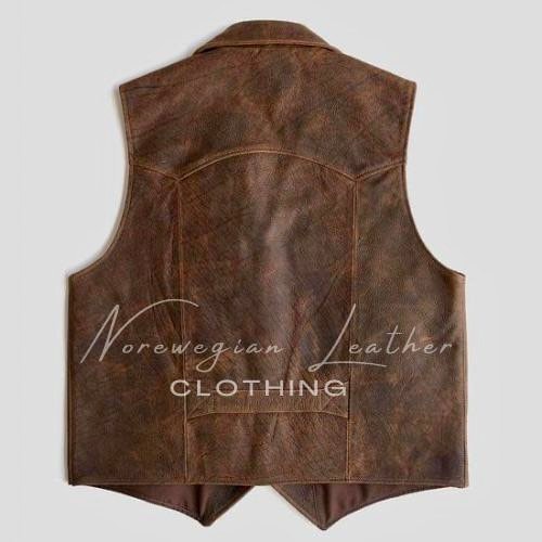 Mens leather hotsell vest