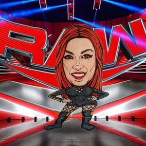 Caricatura de superestrella estilo WWE totalmente personalizada con tu foto e ideas y fondo digital opcional