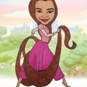 Dibujos animados personalizados al estilo de la princesa Disney usando tu foto e ideas