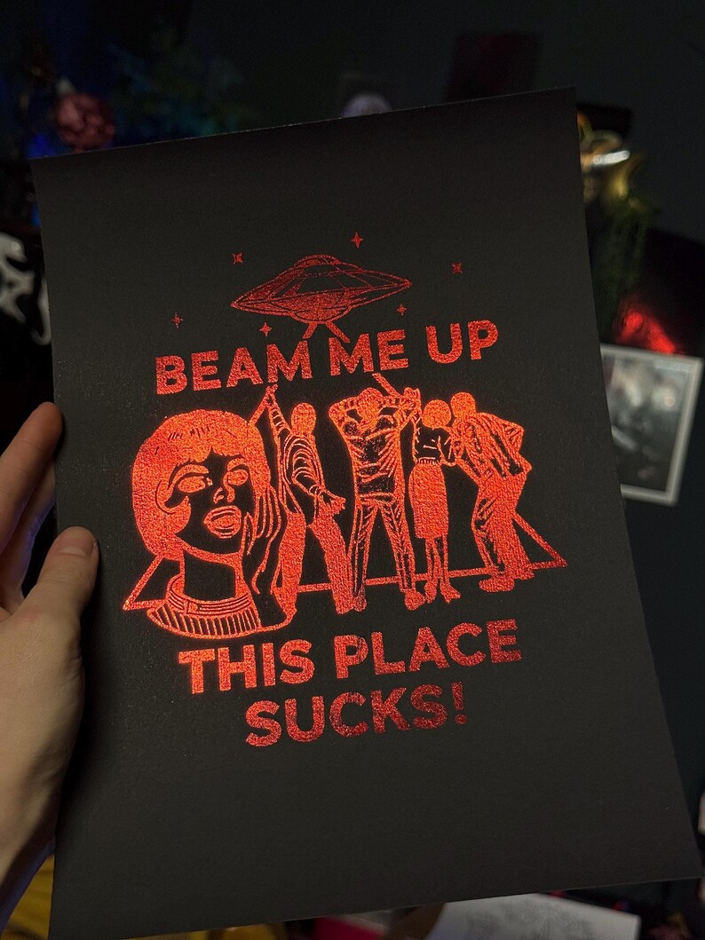 Beam Me up ~ This Place Sucks - Stranger Things Inspired Print A4 - Etsy